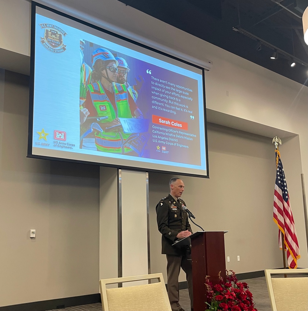 USACE LA District commander underscores wildfire recovery, partnerships at NAWIC gala