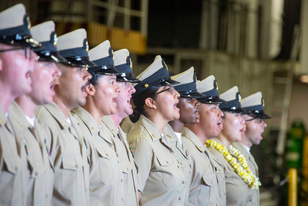 Abraham Lincoln hosts a chief pinning ceremony