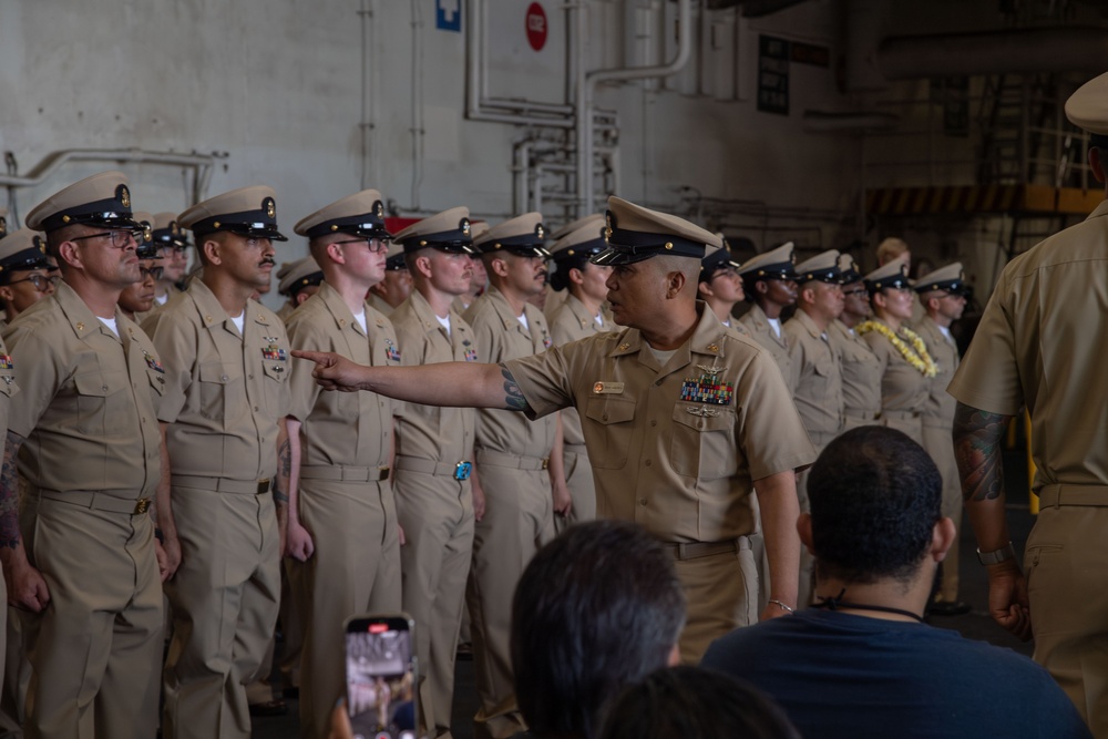 Abraham Lincoln hosts chief pinning ceremony