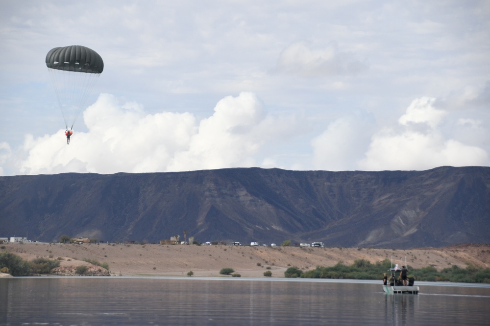 State and federal law enforcement agencies lend support for Airborne Soldiers’ air to water jump