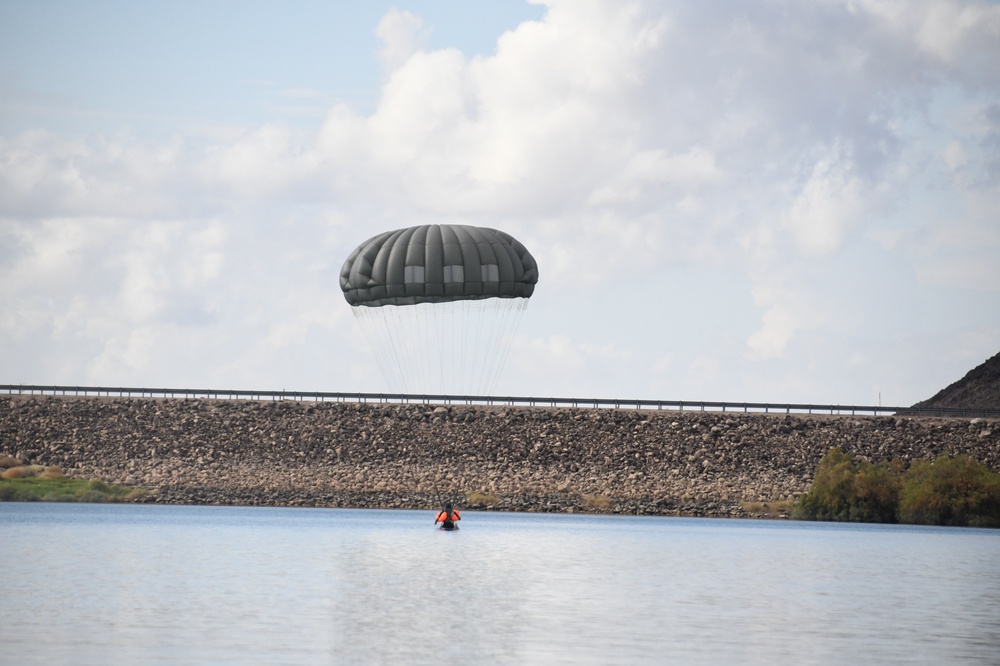 State and federal law enforcement agencies lend support for Airborne Soldiers’ air to water jump