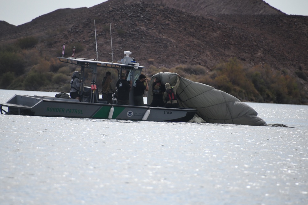 State and federal law enforcement agencies lend support for Airborne Soldiers’ air to water jump