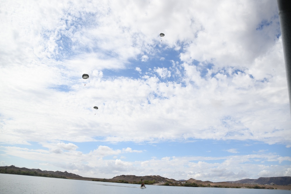 State and federal law enforcement agencies lend support for Airborne Soldiers’ air to water jump
