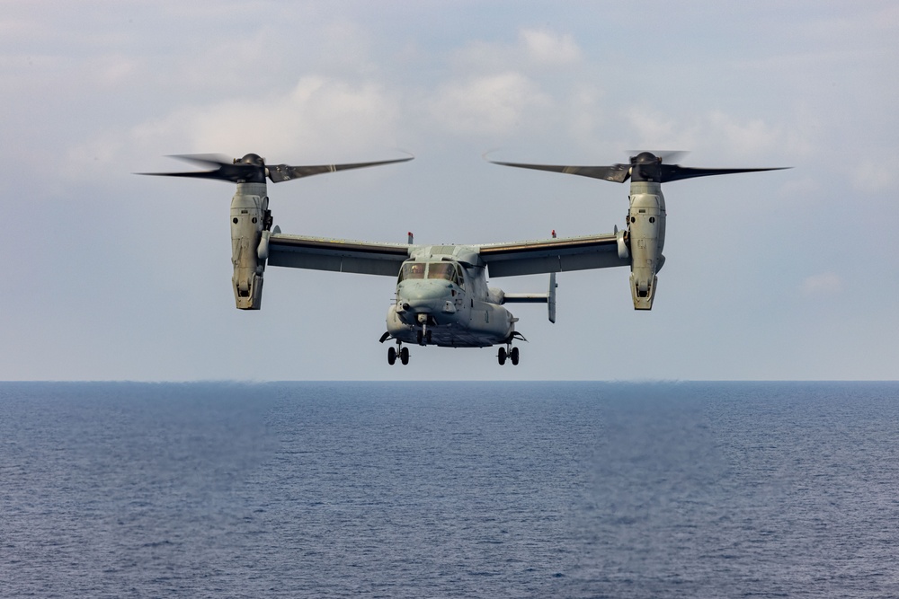 MRF-D 25.3: VMM-363’s MV-22B Ospreys conduct flight ops aboard the USS Miguel Keith