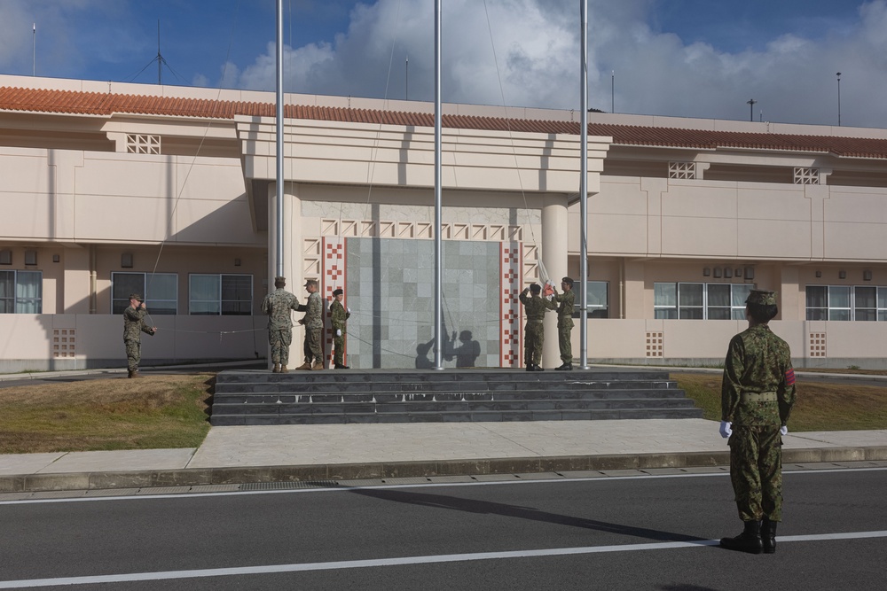 RD25 | U.S. Marines and JGSDF Service Members Participate in a National Flag Raising Ceremony on Camp Ishigaki