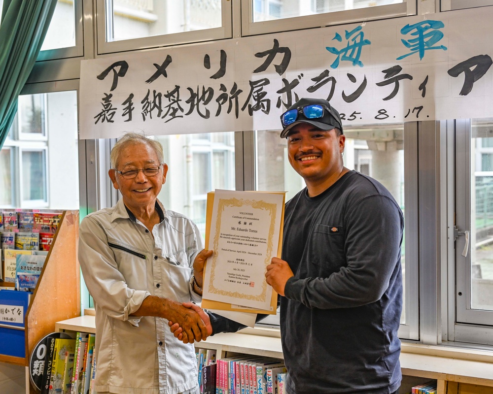 U.S. Navy personnel recognized for community service in Okinawa