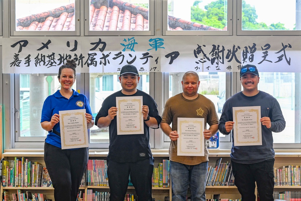 U.S. Navy personnel recognized for community service in Okinawa