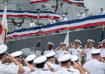 USS McCampbell Holds Change of Command Ceremony at CFAY