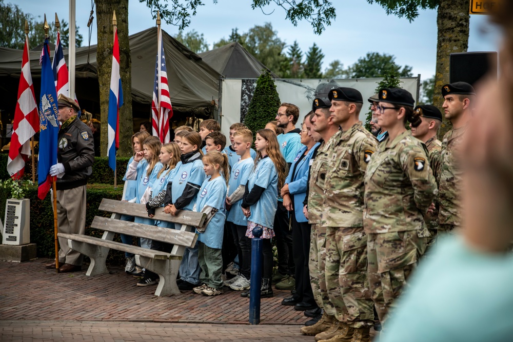 US Army's 101st Airborne Division Participates in a Market Garden Ceremony