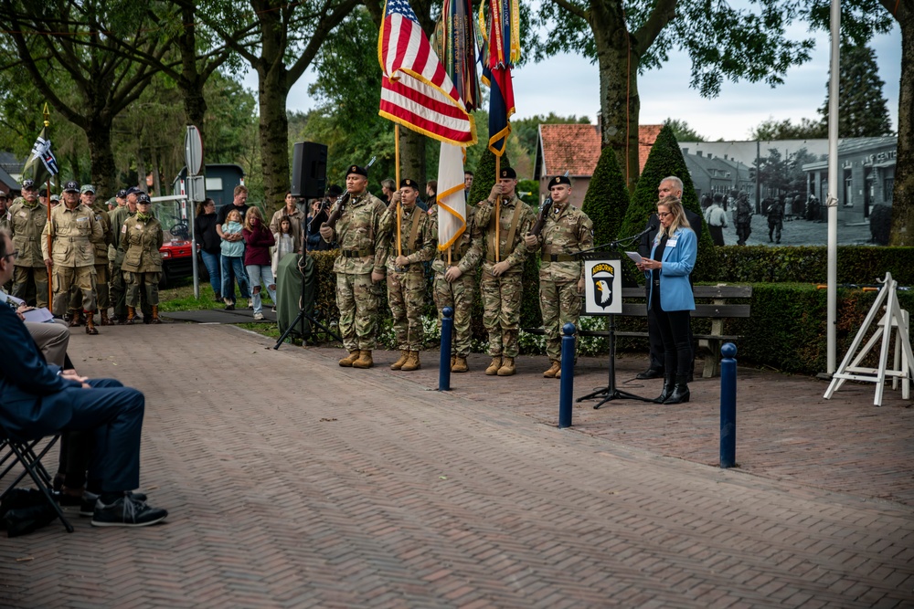 US Army's 101st Airborne Division Participates in a Market Garden Ceremony