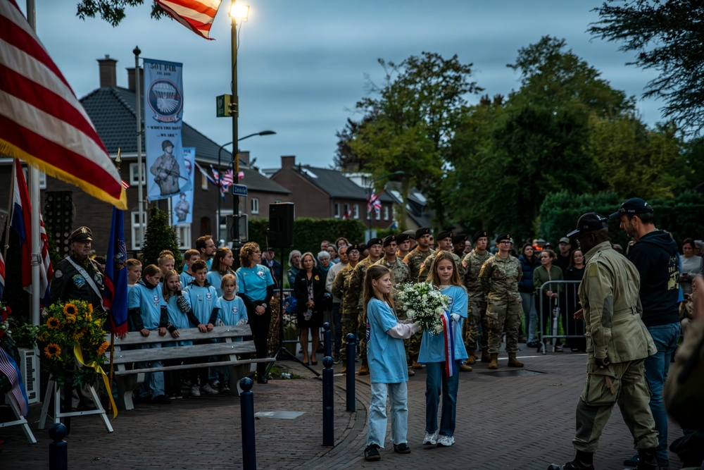 US Army's 101st Airborne Division Participate in a Market Garden Ceremony