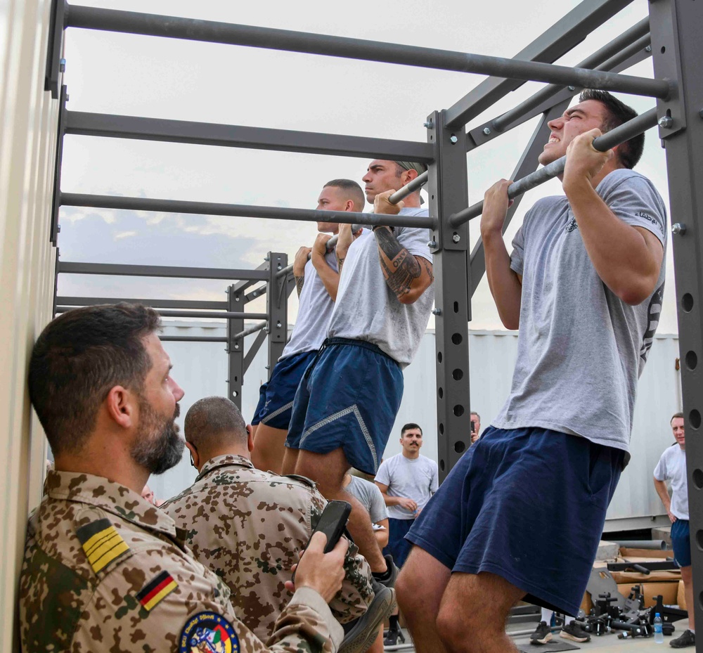 US service members participate in German Armed Forces Proficiency Badge course