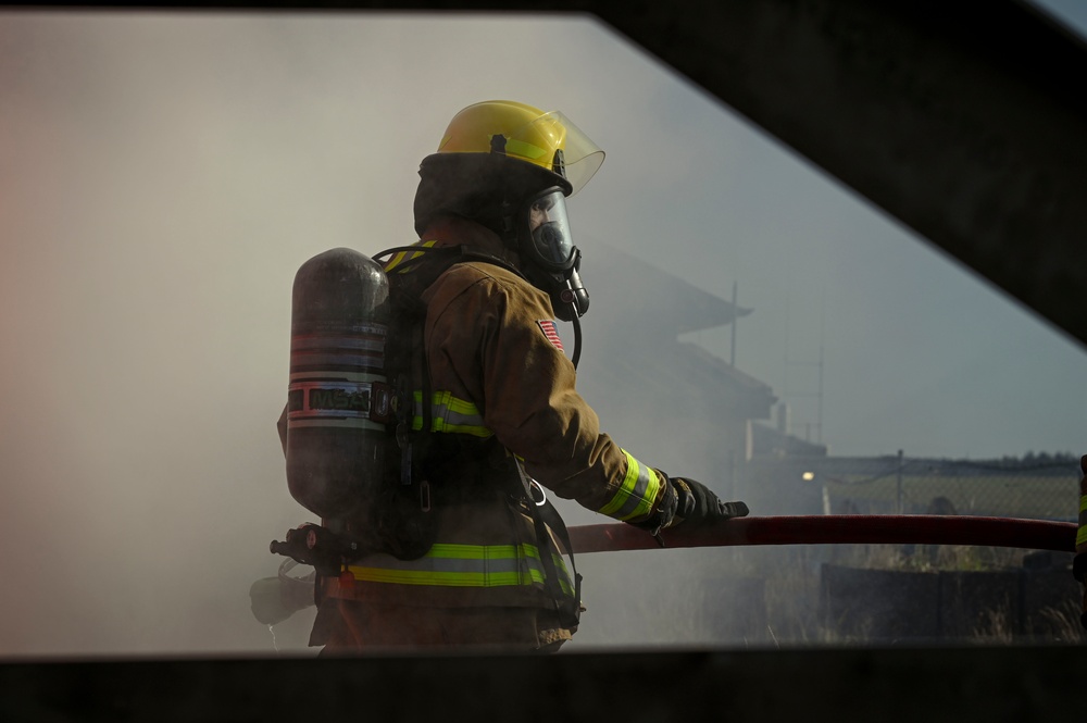 52nd CES firefighters sharpen skills in live fire training 52nd CES firefighters sharpen skills in live fire training