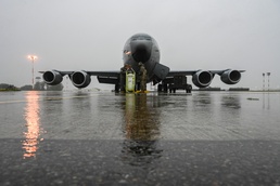 The 100th ARW conducts the first simulated refueling of RAF P-8 Poseidon