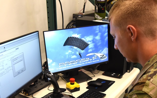 Air Force Reserve aircrew jump into virtual parachute training