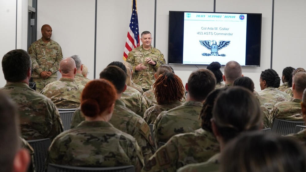 Command Chief greets medical squadron members