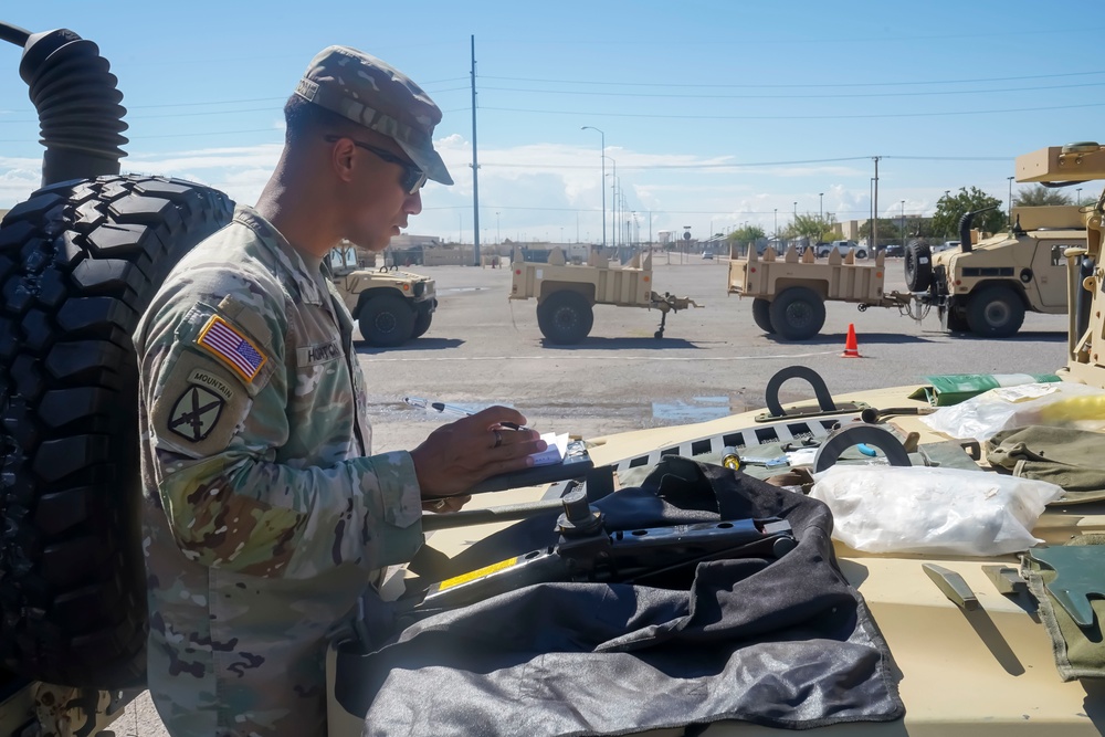 JTF-SB Soldiers stage equipment at Fort Bliss for southern border mission