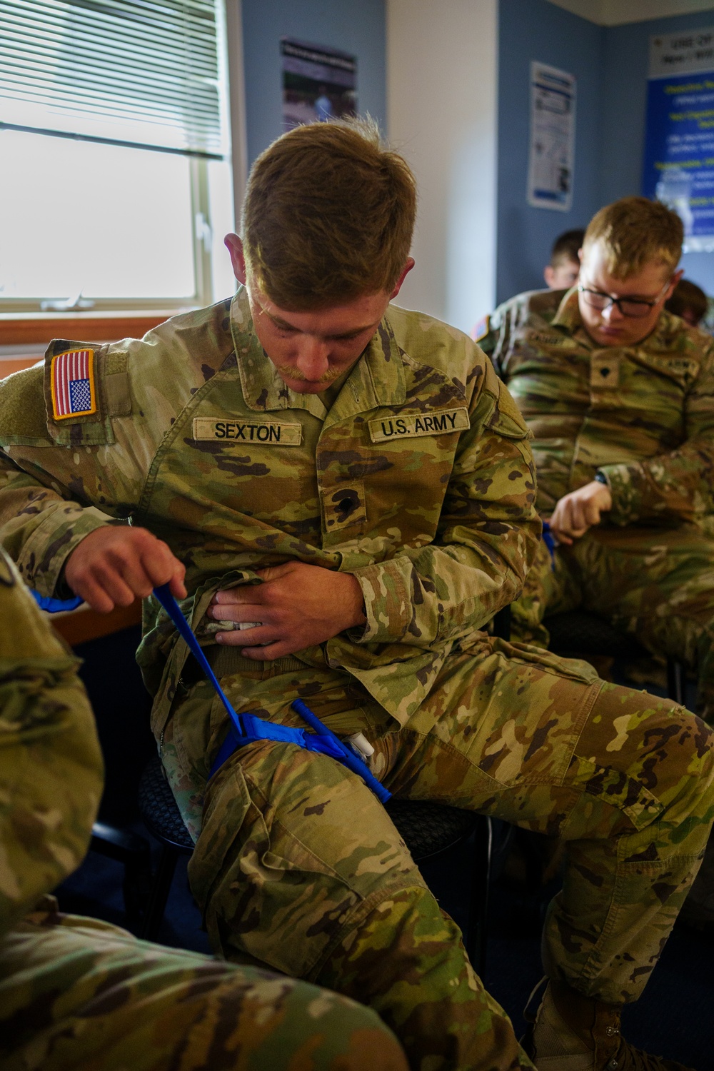 South Carolina Army National Guard Soldiers Practice Self Application of Tourniquet
