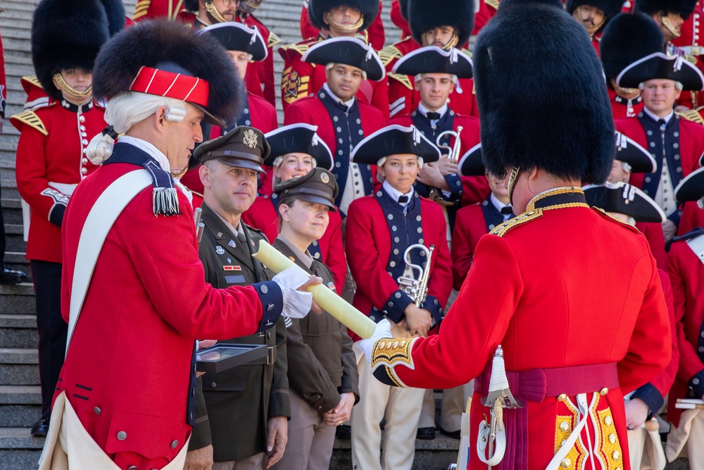 Fife and Drum Corps performs at Buckingham Palace Changing of the Guard