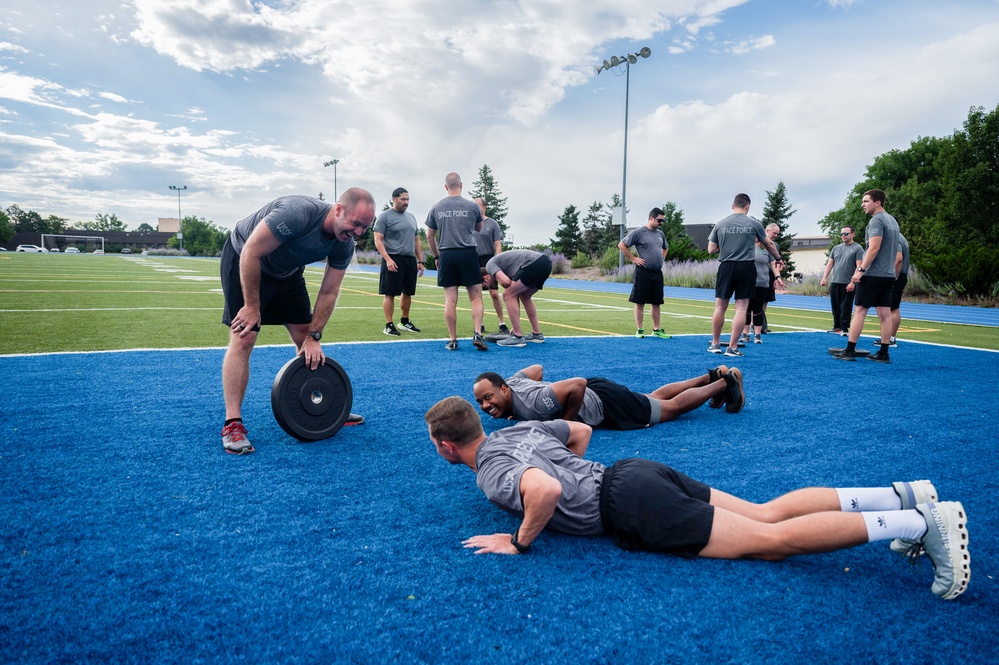 Delta 12 closed out its first Summer Fitness Challenge with a PT Field Day at Peterson Space Force Base