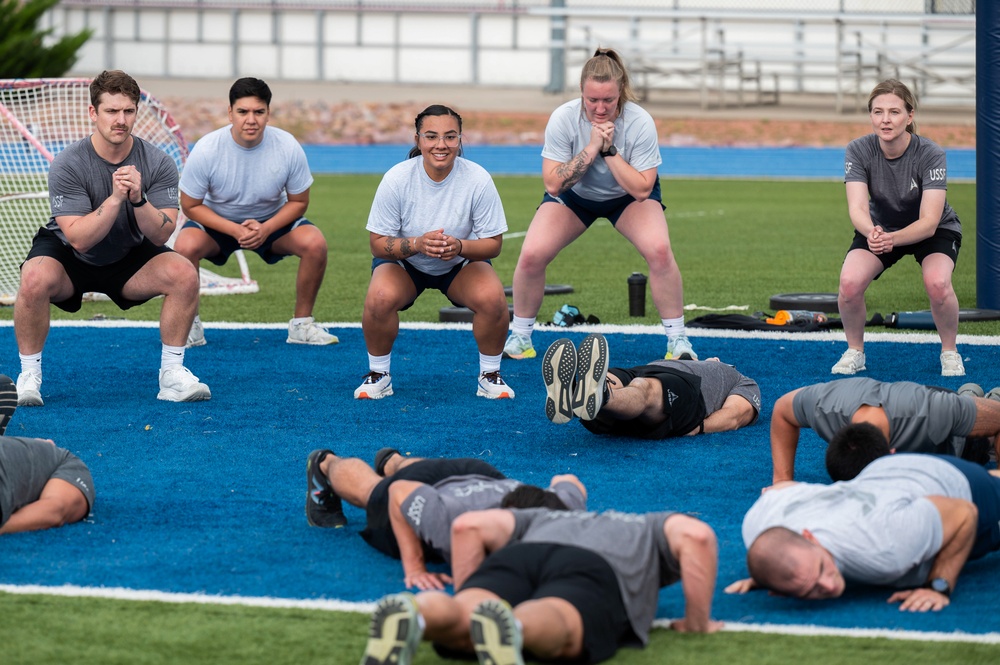 Delta 12 closed out its first Summer Fitness Challenge with a PT Field Day at Peterson Space Force Base