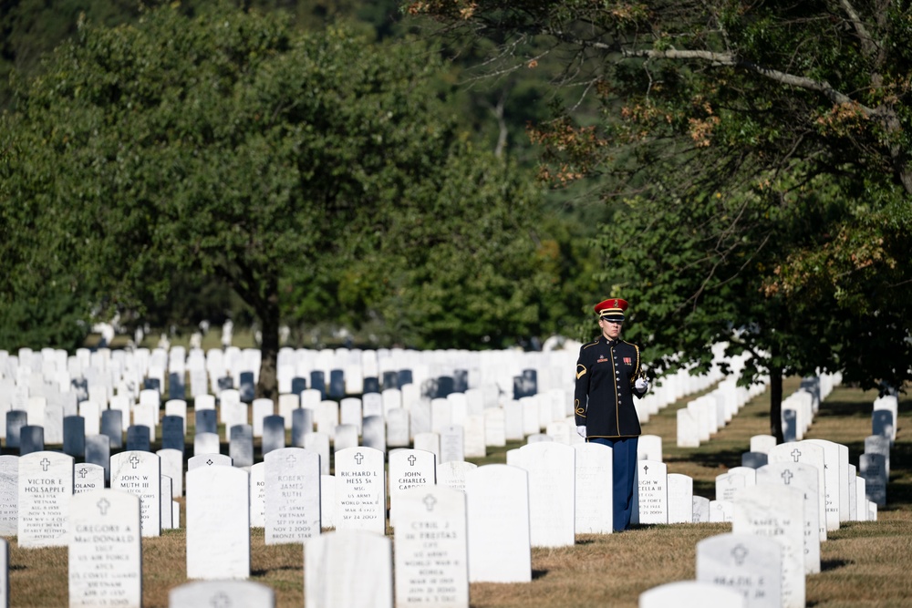 Military Funeral Honors are Conducted for U.S. Army Staff Sgt. William Casteel in Section 59
