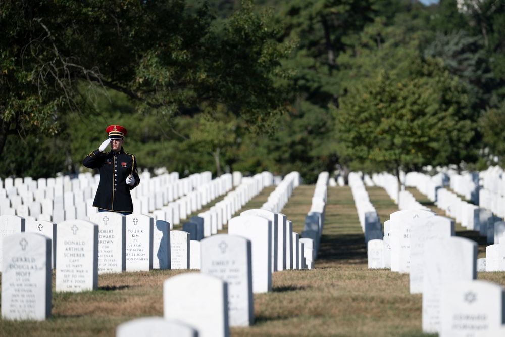Military Funeral Honors are Conducted for U.S. Army Staff Sgt. William Casteel in Section 59