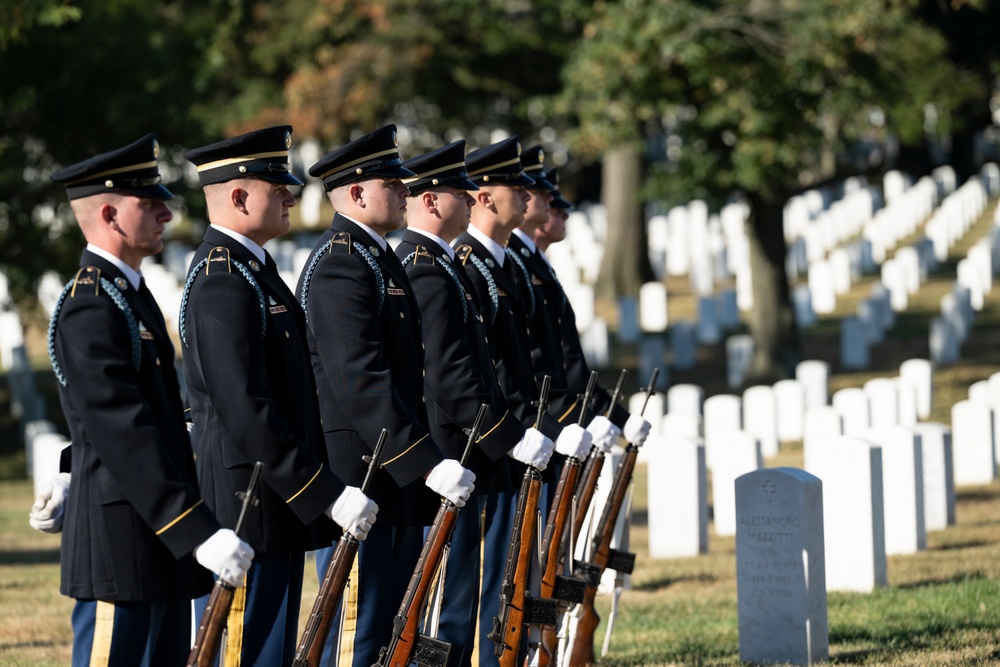 Military Funeral Honors are Conducted for U.S. Army Staff Sgt. William Casteel in Section 59