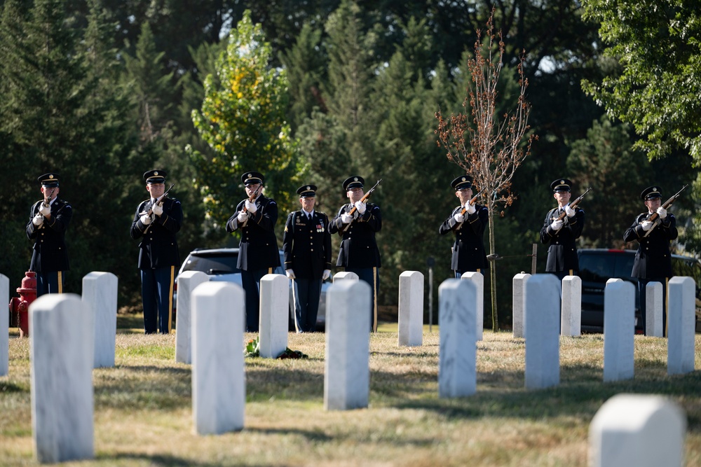 Military Funeral Honors are Conducted for U.S. Army Staff Sgt. William Casteel in Section 59