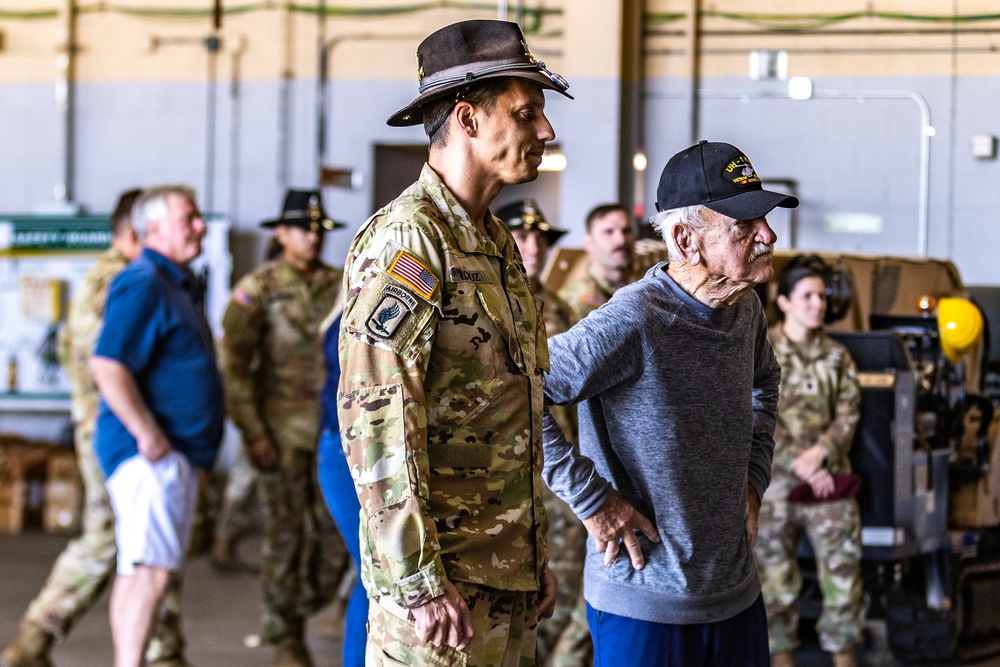 1-17th Air Cavalry Squadron (ACS) leaders host local Vietnam War veteran and family