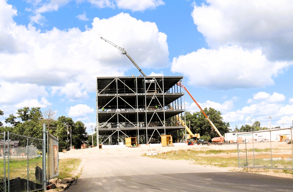 August 2025 construction operations for $55.75 million Collective Training Officers Quarters Project at Fort McCoy