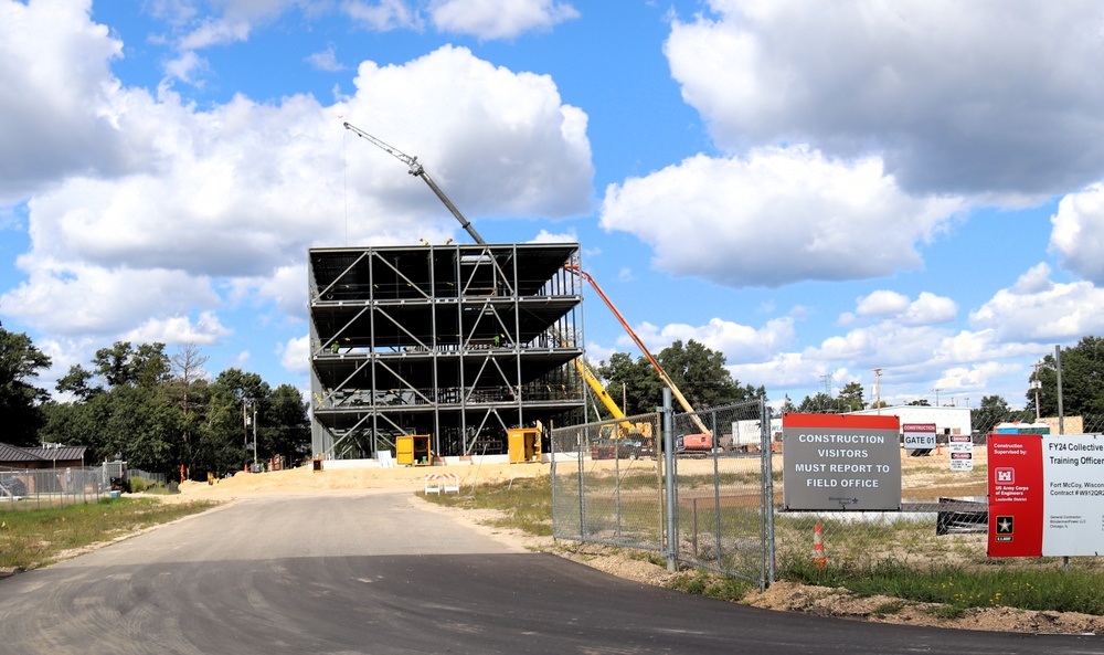 August 2025 construction operations for $55.75 million Collective Training Officers Quarters Project at Fort McCoy