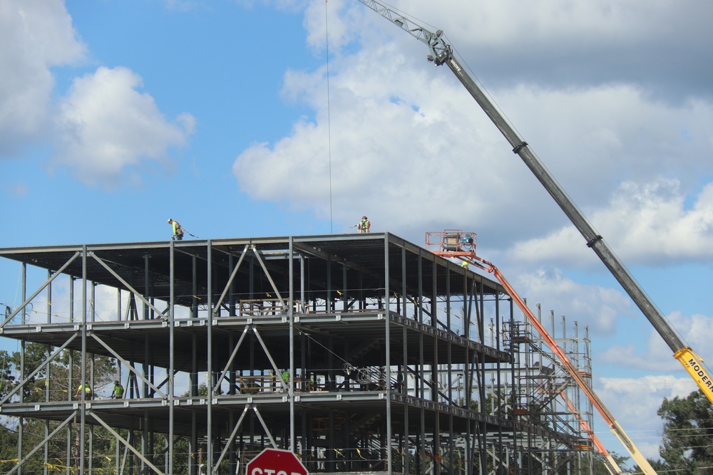 August 2025 construction operations for $55.75 million Collective Training Officers Quarters Project at Fort McCoy