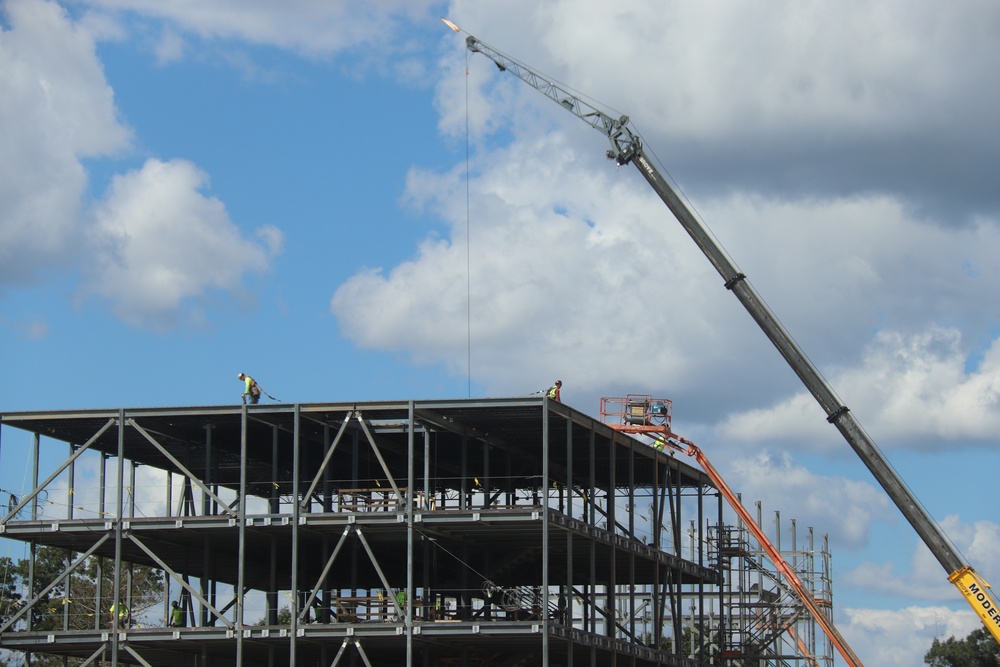 August 2025 construction operations for $55.75 million Collective Training Officers Quarters Project at Fort McCoy