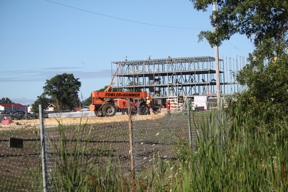 August 2025 construction operations for $55.75 million Collective Training Officers Quarters Project at Fort McCoy