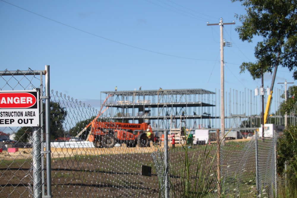 August 2025 construction operations for $55.75 million Collective Training Officers Quarters Project at Fort McCoy