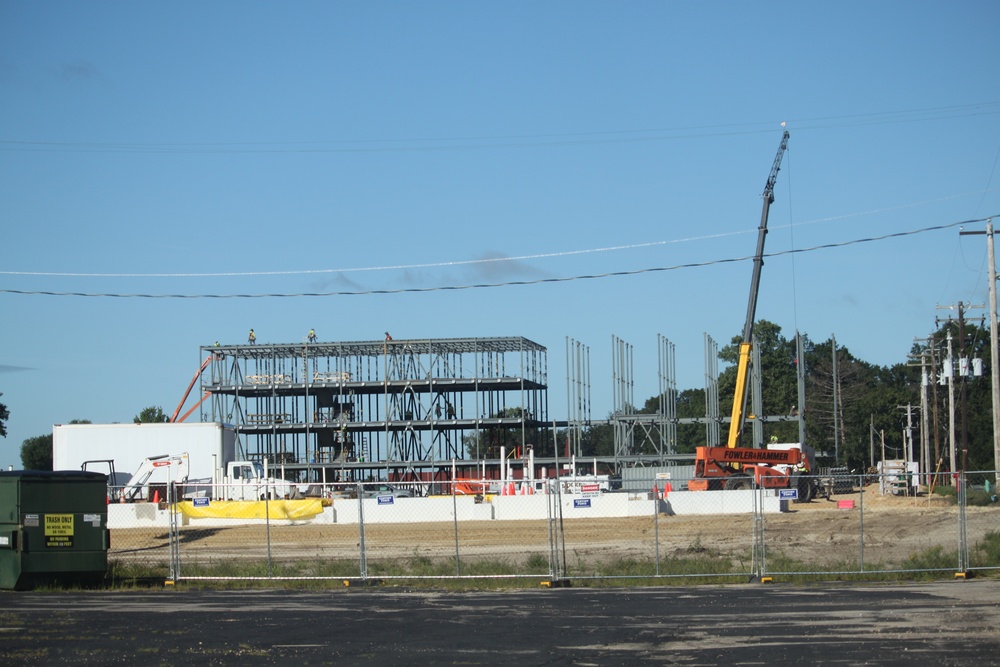 August 2025 construction operations for $55.75 million Collective Training Officers Quarters Project at Fort McCoy