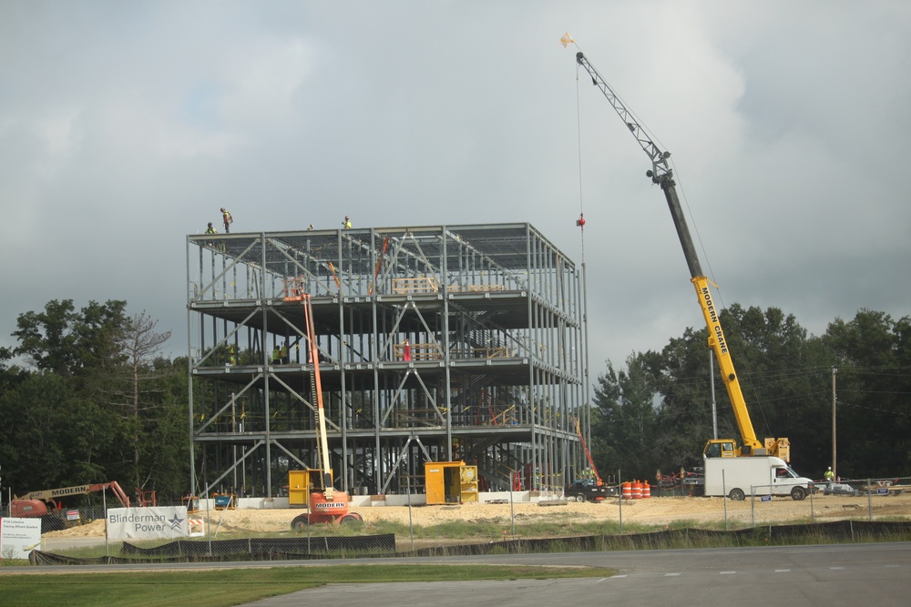 August 2025 construction operations for $55.75 million Collective Training Officers Quarters Project at Fort McCoy