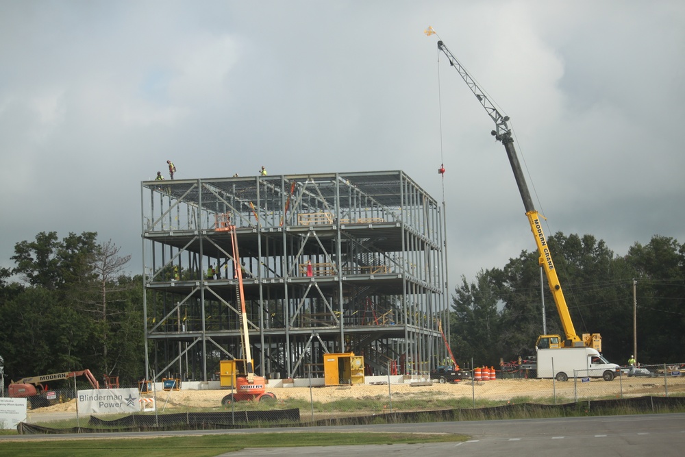 August 2025 construction operations for $55.75 million Collective Training Officers Quarters Project at Fort McCoy