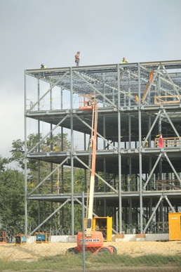 August 2025 construction operations for $55.75 million Collective Training Officers Quarters Project at Fort McCoy