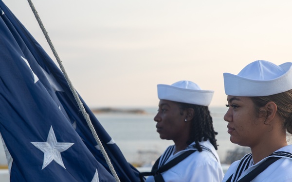 Morning Colors Aboard USS Arlington (LPD 24) During UNITAS 2025