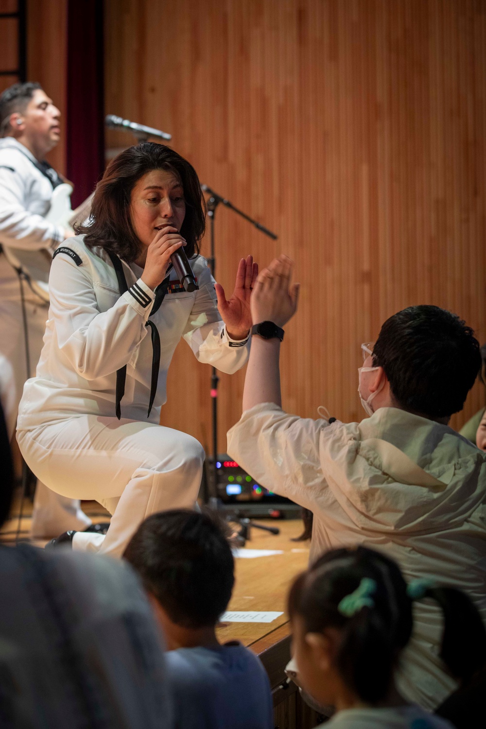 U.S. 7th Fleet band performs at Seoul Jeongmun School