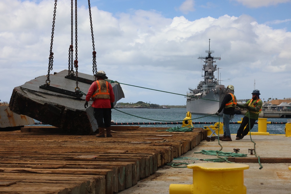 U.S. Navy continues to remove USS Arizona mooring platform concrete