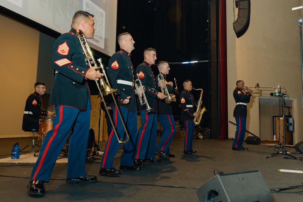 Marine Band San Diego Brass Band performs at Trevor Browne High School