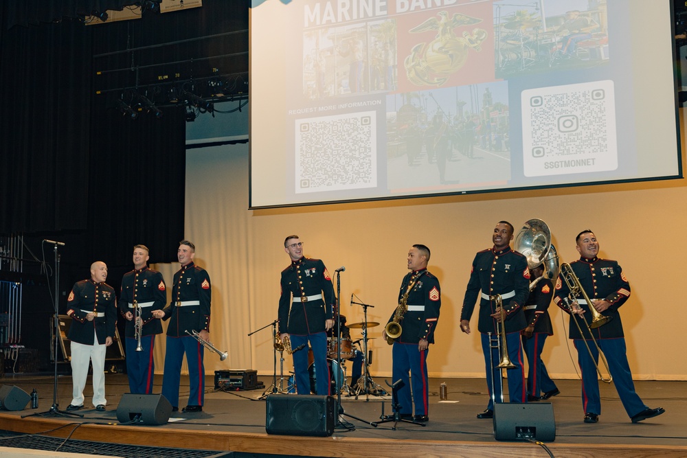 Marine Band San Diego Brass Band performs at Trevor Browne High School