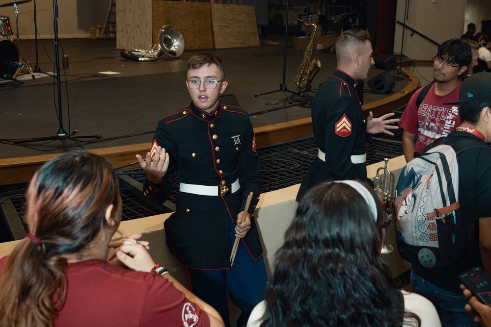 Marine Band San Diego Brass Band performs at Trevor Browne High School