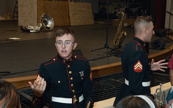 Marine Band San Diego Brass Band performs at Trevor Browne High School