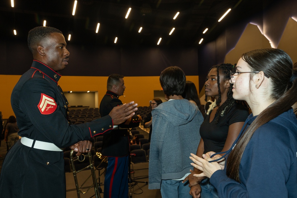 Marine Band San Diego Brass Band performs at Sierra Linda High School
