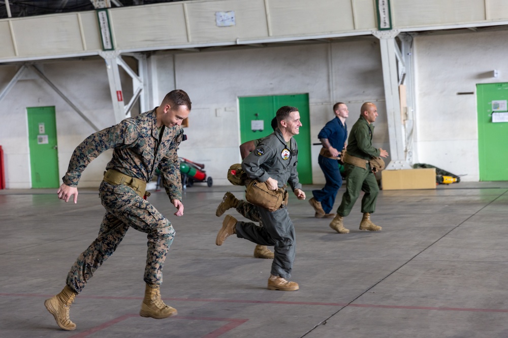 U.S. Marines with Marine Medium Tiltrotor Squadron 262 train in tactical combat casualty care