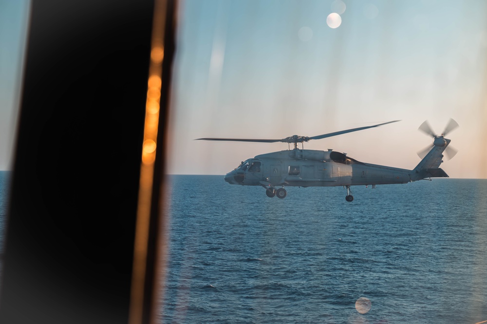USS Arlington (LPD 24) Flight Operations with Spanish SH-60 Sea Hawks During UNITAS 2025